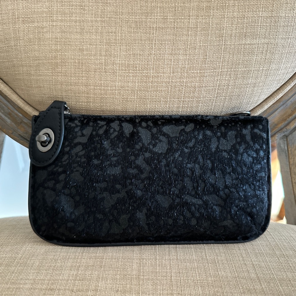 Chic Black Textured Clutch
